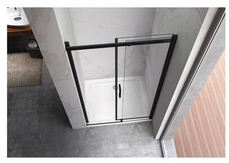 Calbati Drzwi prysznicowe 105-110cm czarne szkło 8mm 48378246