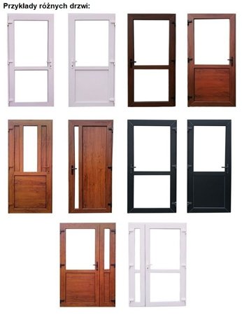 Drzwi zewnętrzne sklepowe (kolor: złoty dąb, strona: lewa, szerokość: 90 cm)