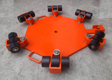 STALMECHON Wózek rotacyjny bez płyty obrotowej do transportu maszyn, urządzeń i sprzętu (rolki: 18x poliamidowe toczone, nośność: 6 ton) 50279755